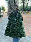 Green Leopard Velvet Slouchy Oversized Tote Boho Bag