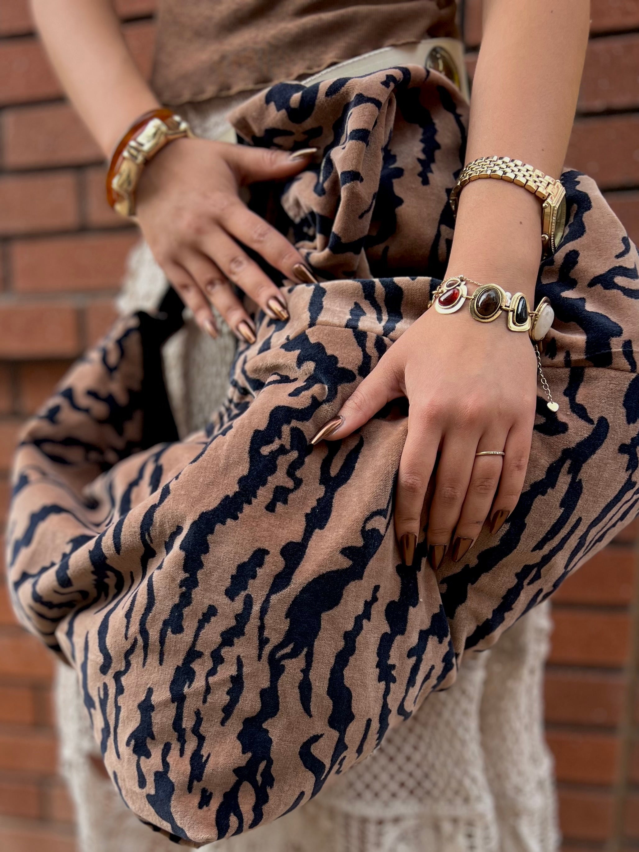 Tiger Velvet Slouchy Oversized Tote Boho Bag