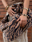 Tiger Velvet Slouchy Oversized Tote Boho Bag