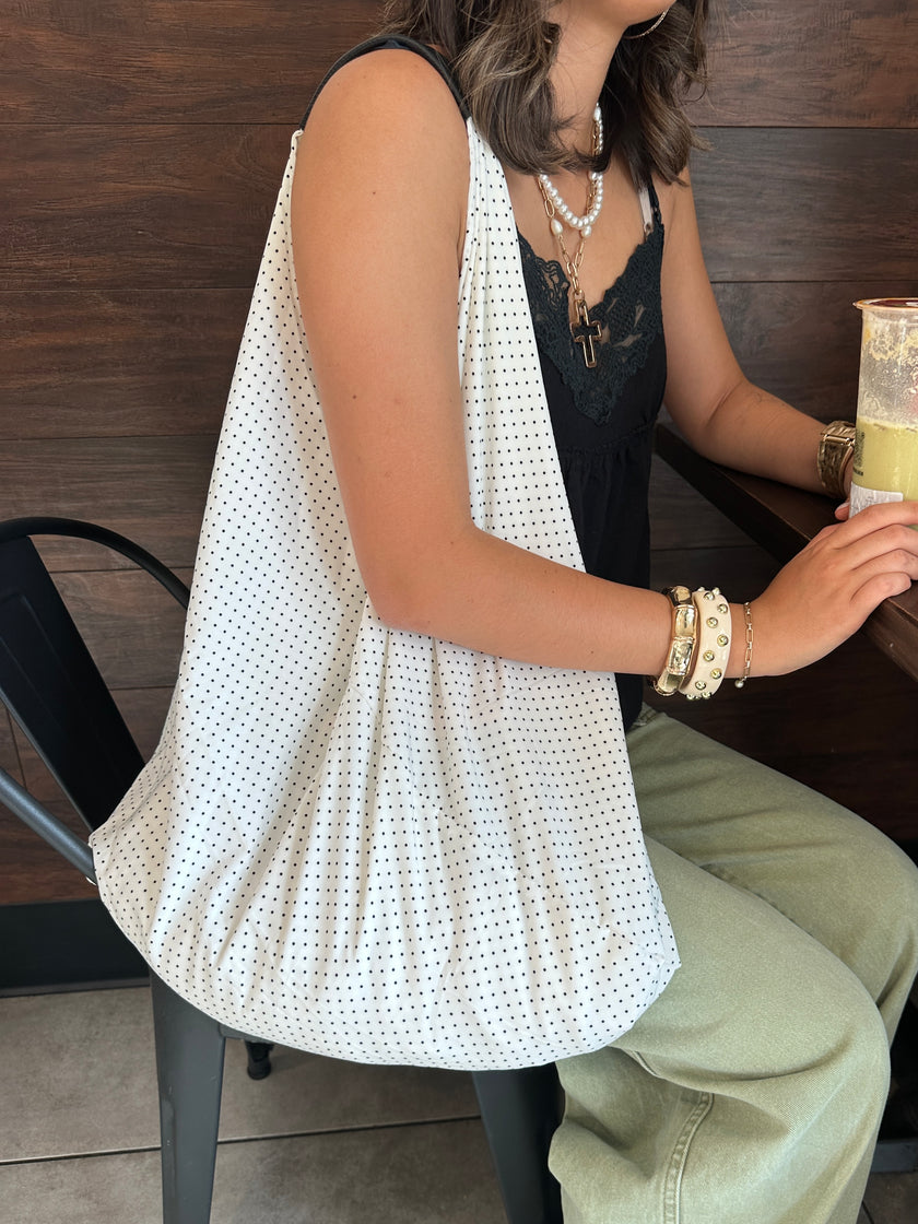 Polka Dot Oversized Slouchy Boho Bag