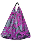 Fuchsia & Silver Slouchy Oversized Chenille Tote Boho Bag