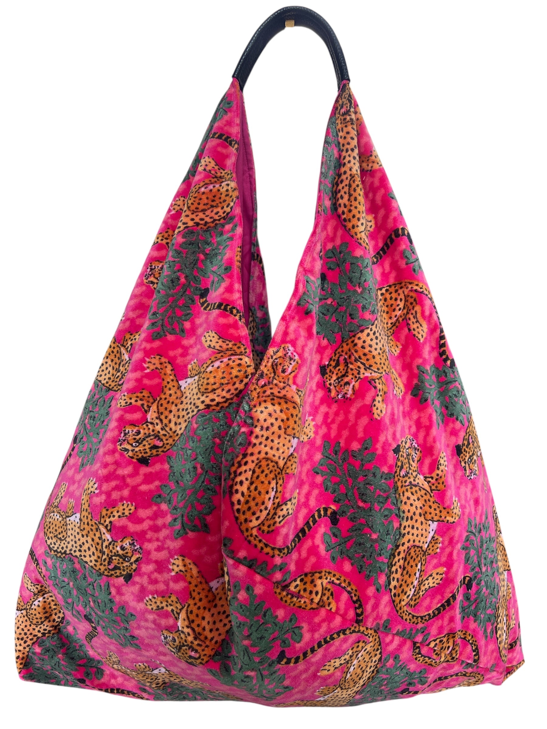 Pink Leopard Slouchy Oversized Tote Boho Bag