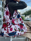 Blush Pearl Slouchy Oversized Velvet Tote Boho Bag