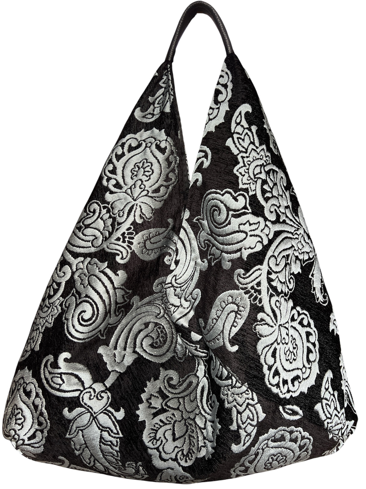 Midnight & Ice Slouchy Oversized Chenille Tote Boho Bag
