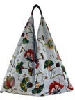 Silver Earthy Floral Slouchy Oversized Tote Boho Bag