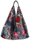 Slate Floral Slouchy Oversized Tote Boho Bag