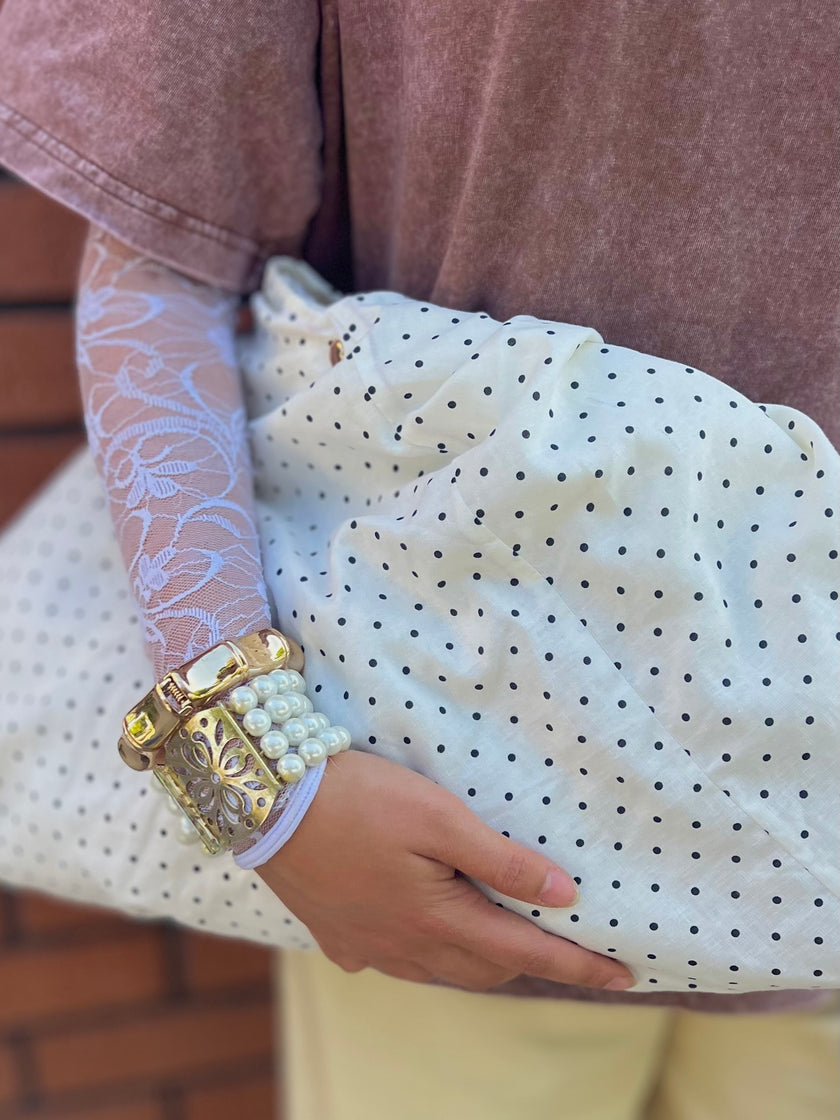 Polka Dot Oversized Slouchy Boho Bag