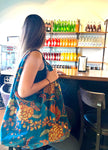 Cobalt Floral Slouchy Oversized Tote Boho Bag