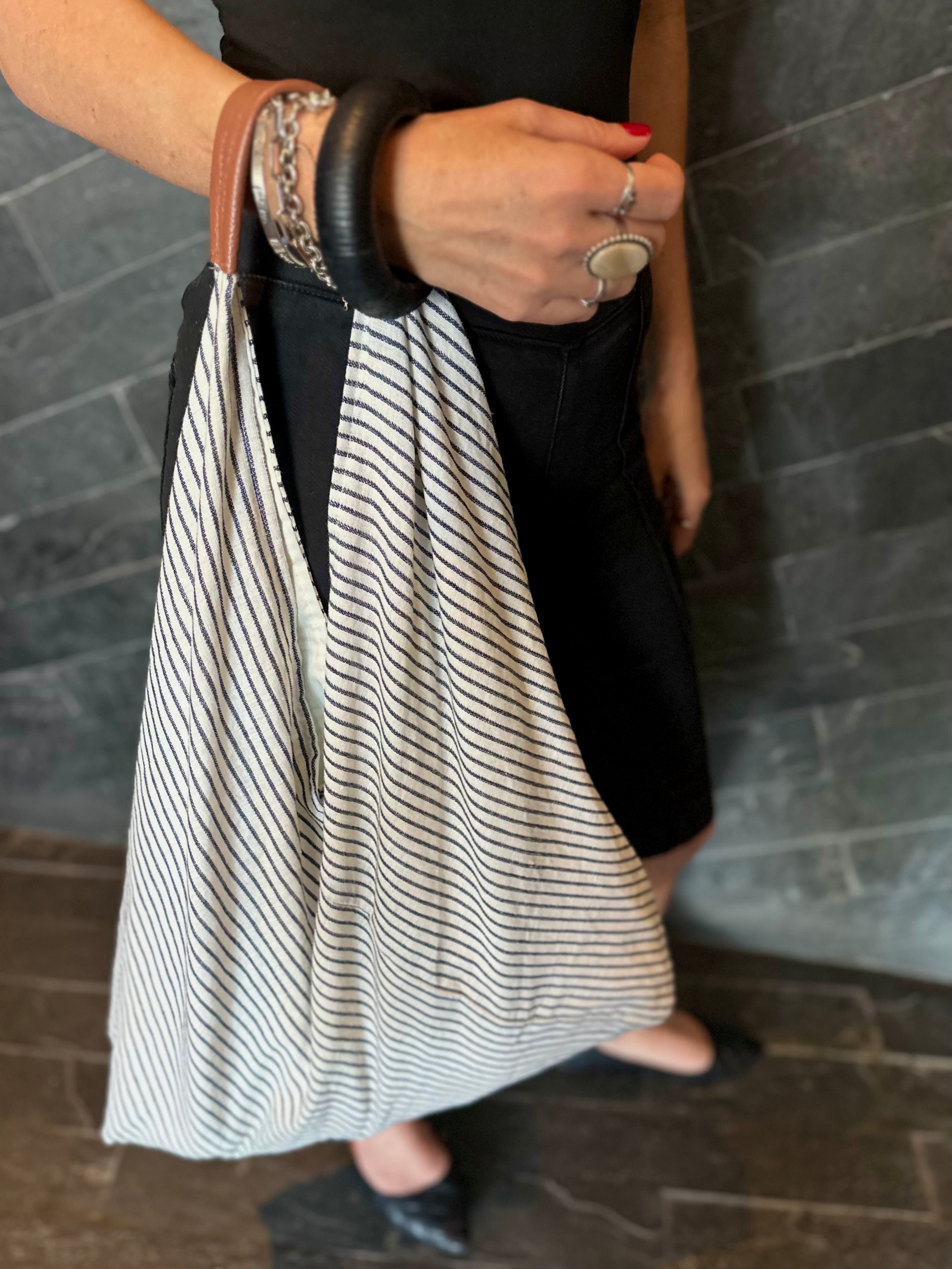 Striped Oversized Slouchy Tote Boho Bag