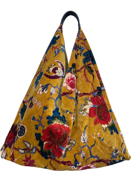 Marigold Floral Slouchy Oversized Tote Boho Bag