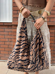 Tiger Velvet Slouchy Oversized Tote Boho Bag