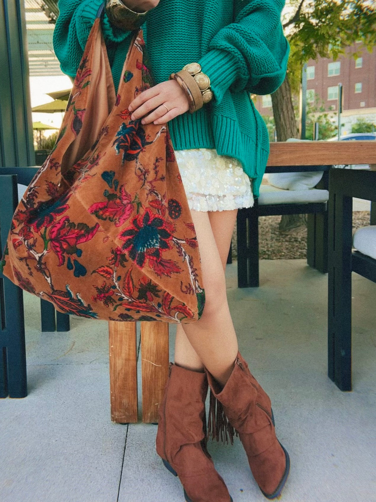 Copper Slouchy Oversized Tote Boho Bag