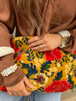 Saffron Floral Slouchy Oversized Tote Boho Bag