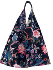 Black Earthy Floral Slouchy Oversized Tote Boho Bag