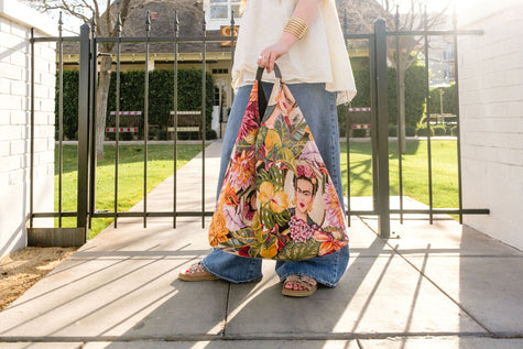 Floral Frida Slouchy Oversized Tote Boho Bag