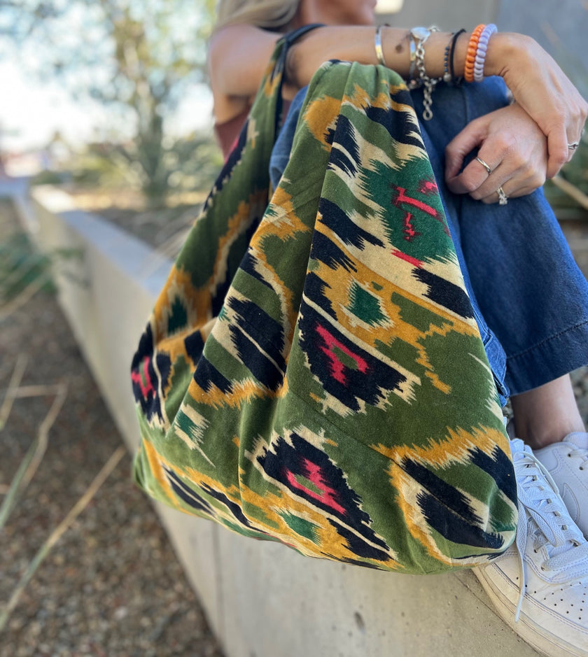 Aztec Velvet Boho Bag