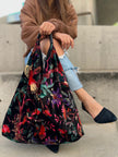 Black Bird Velvet Boho Bag