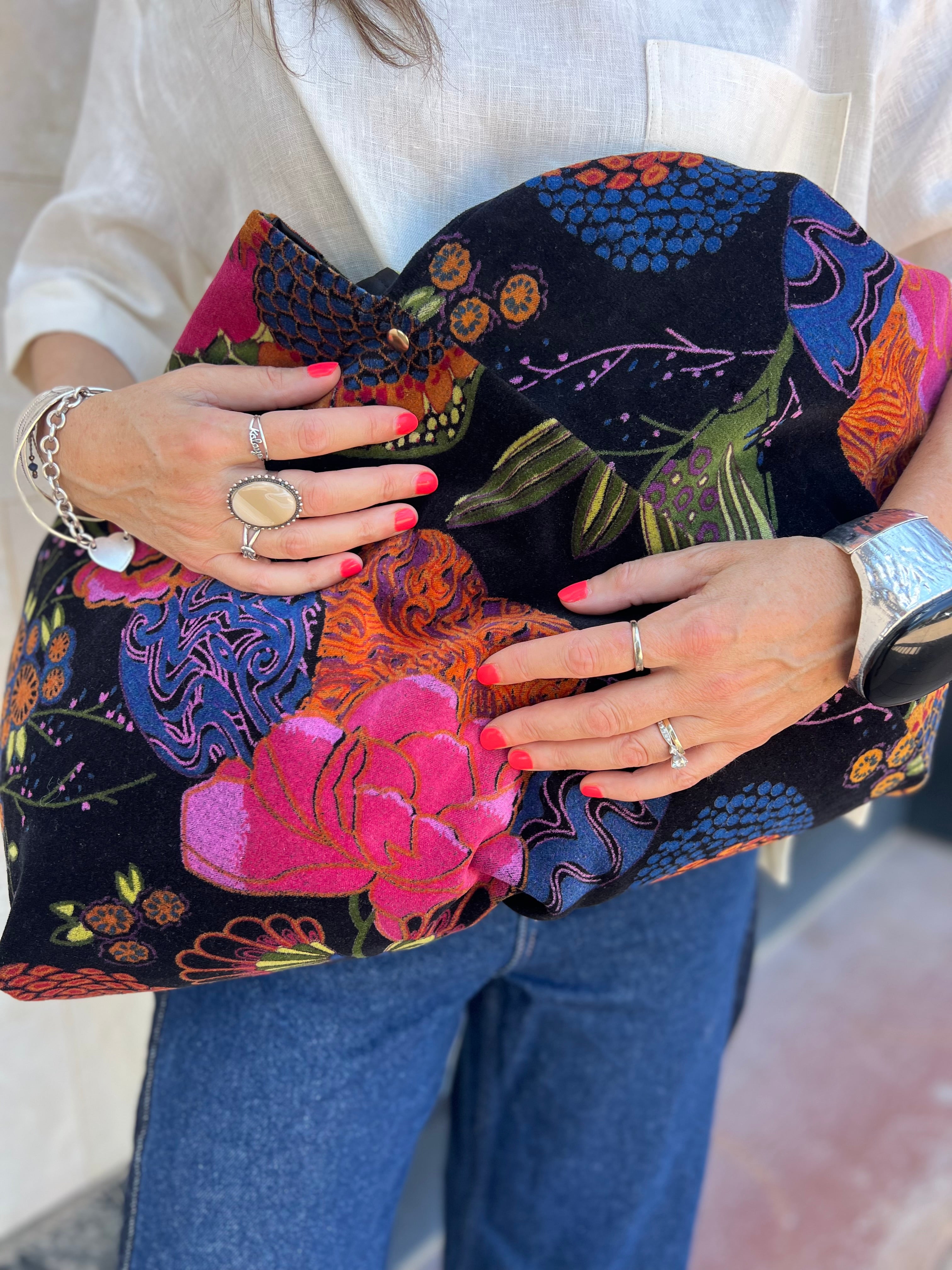 NEW: Obsidian Garden Slouchy Oversized Tote Boho Bag