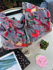 NEW: Smoky Plum Floral Bird Slouchy Oversized Tote Boho Bag