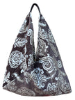 Chocolate Brown & Cream Slouchy Oversized Chenille Tote Boho Bag