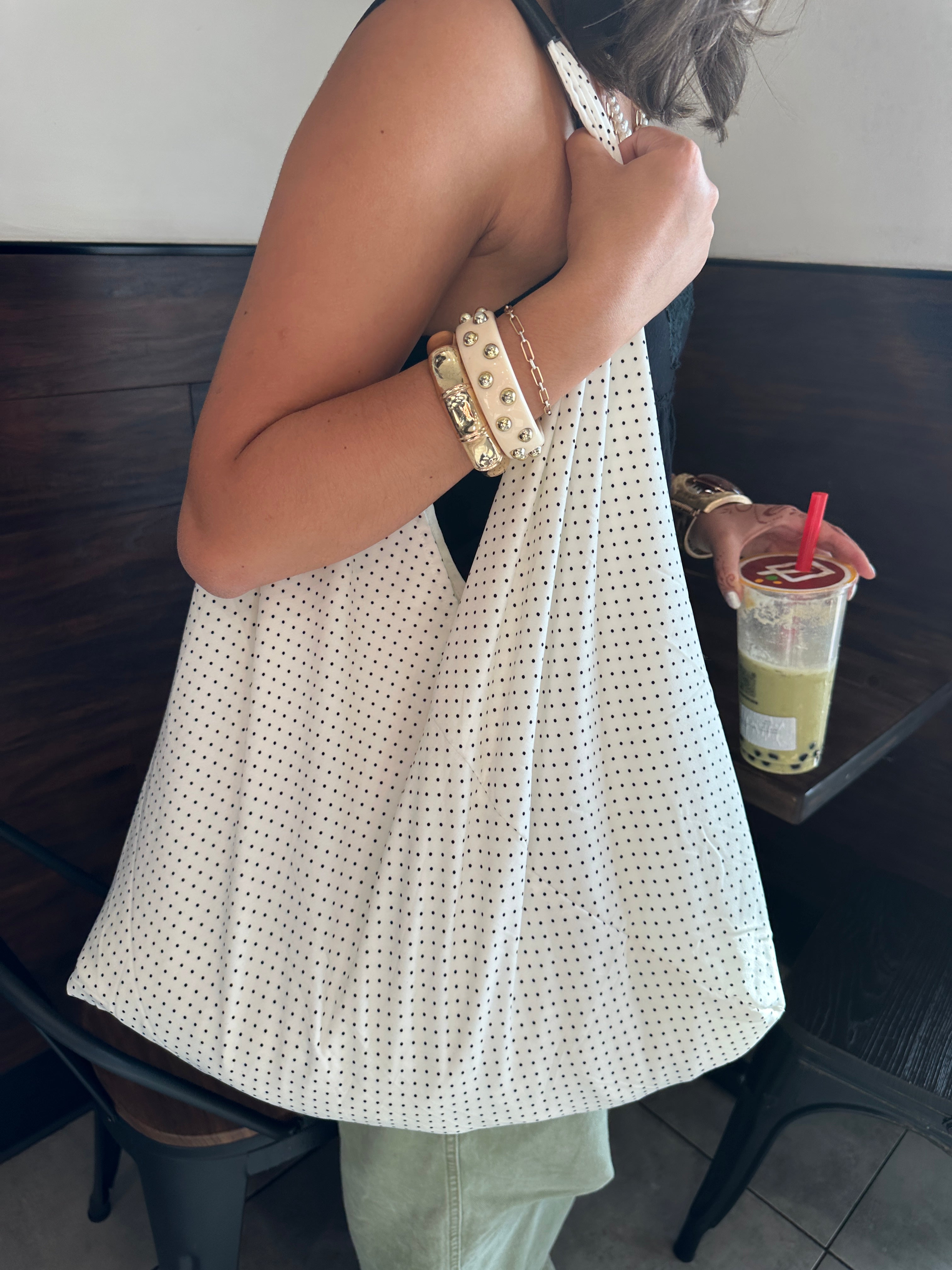 Polka Dot Oversized Slouchy Boho Bag