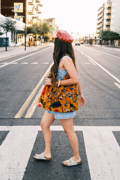 Marigold Floral Statement Boho Bag