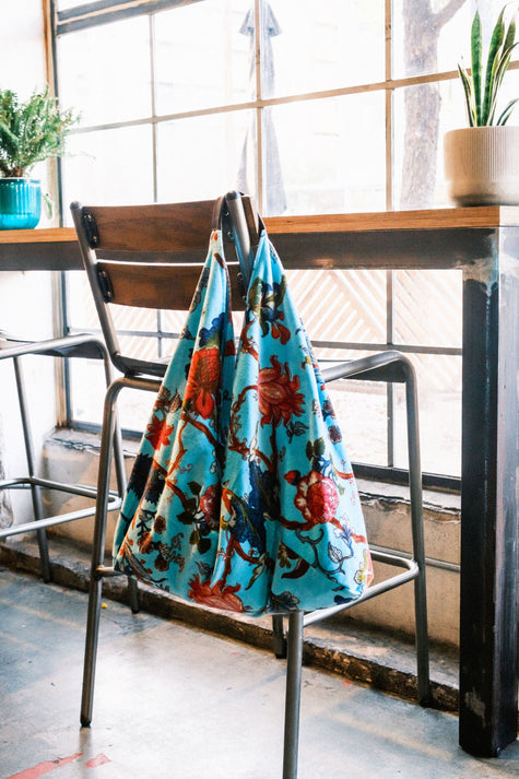 Turquoise Floral Statement Boho Bag