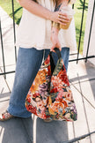 Floral Frida Slouchy Oversized Tote Boho Bag