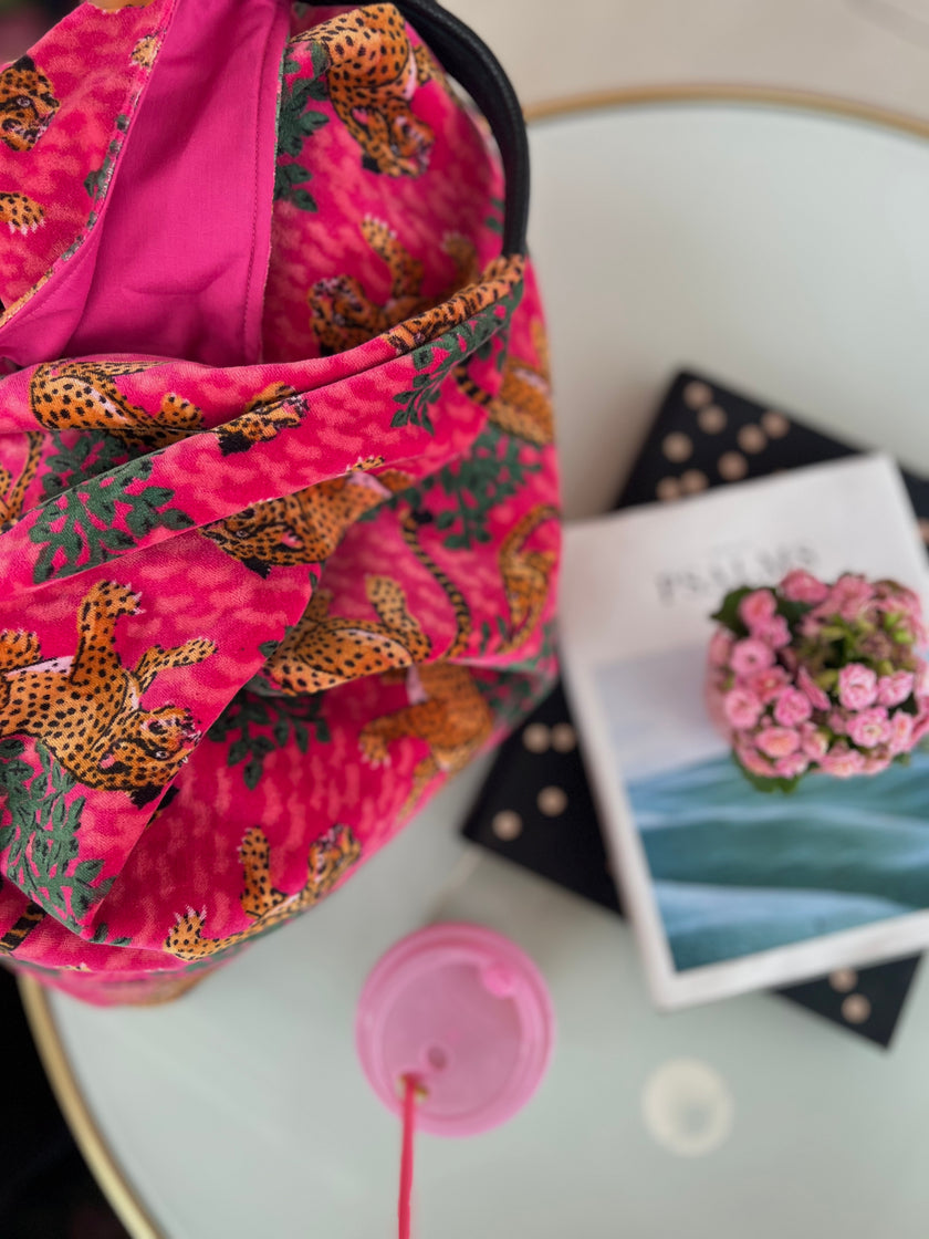 Pink Leopard Slouchy Oversized Tote Boho Bag