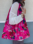 Hot Pink Slouchy Oversized Velvet Tote Boho Bag