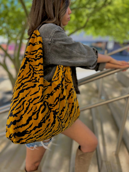 Tiger Velvet Boho Bag