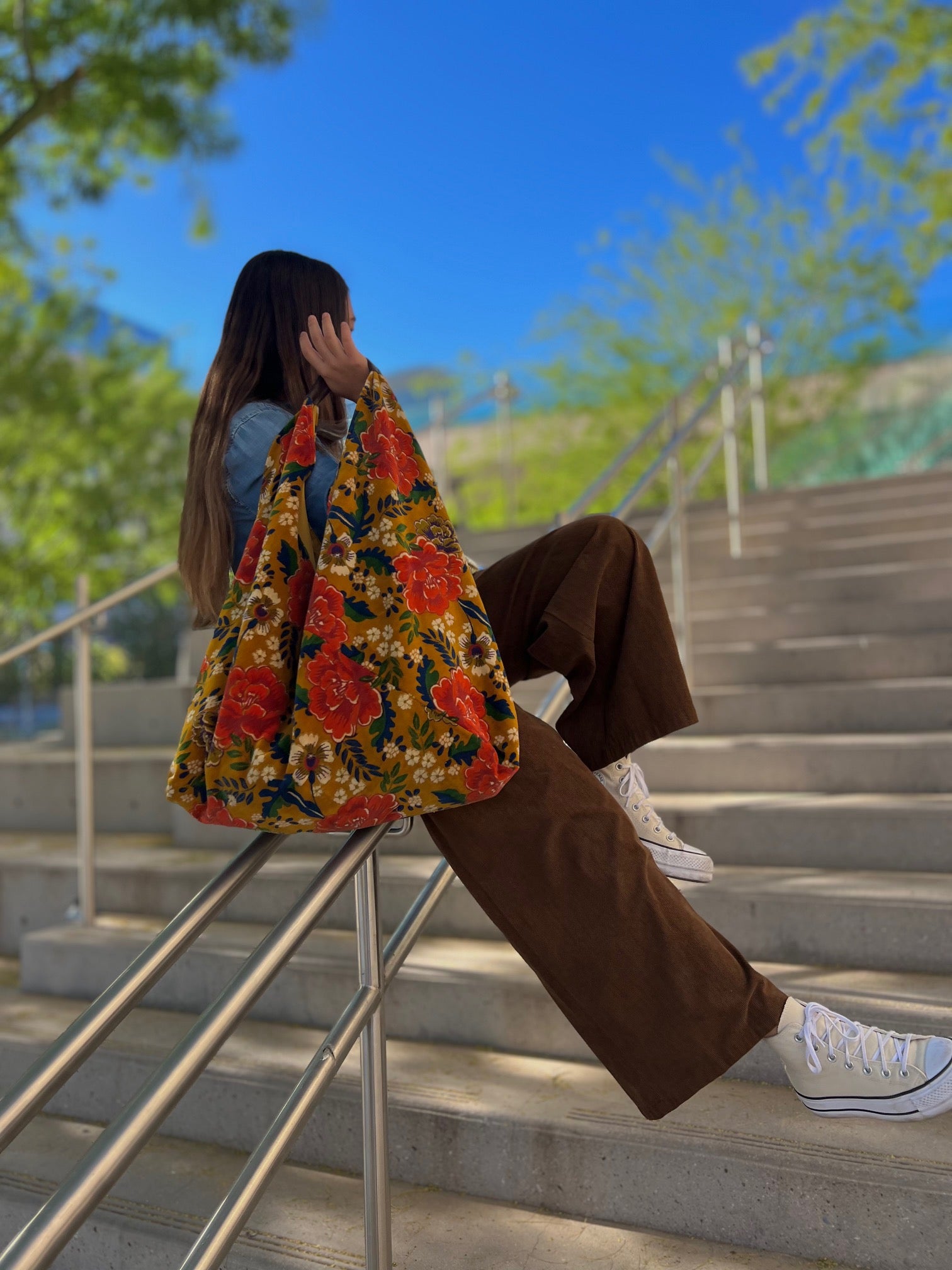 Saffron Floral Boho Bag