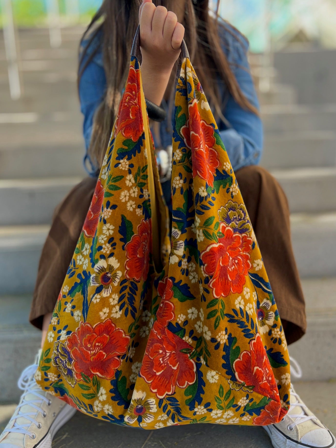 Saffron Floral Boho Bag