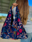 Navy Floral Boho Bag