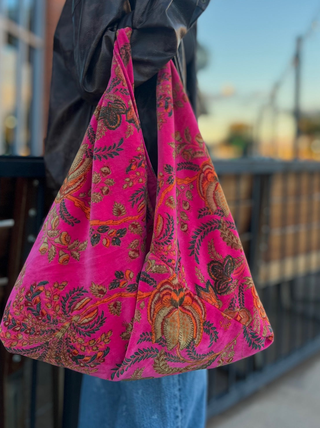 Pink Floral Boho Bag