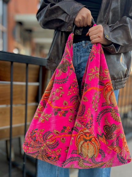 Pink Floral Boho Bag