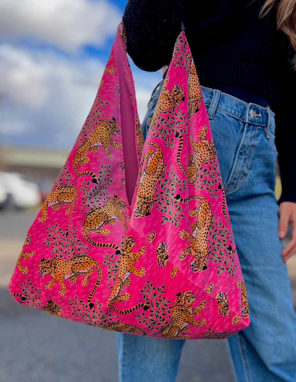 Pink Leopard Boho Bag