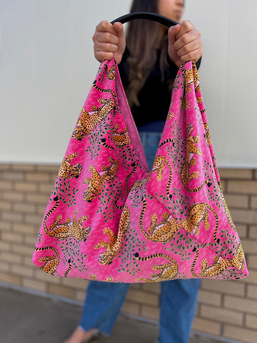 Pink Leopard Boho Bag