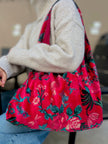 Red & Turquoise Floral Boho Bag